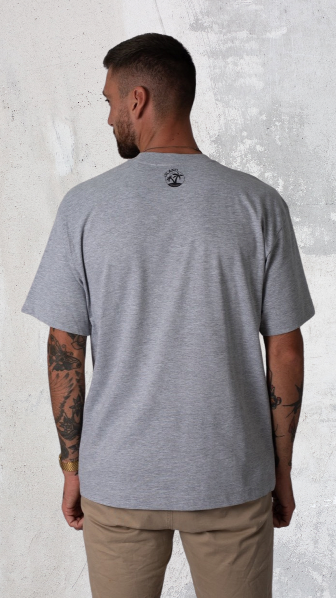 Shaka Hand Heavy Weight T shirt (Grey Marl)