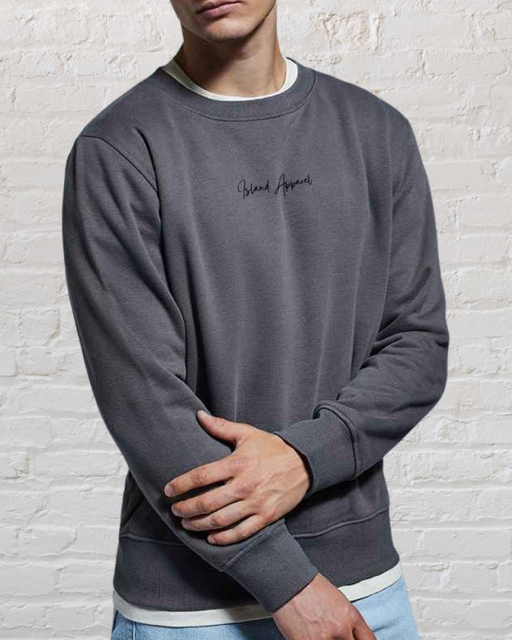 Unisex Embroidered Island Apparel Sweatshirt (Charcoal Grey)