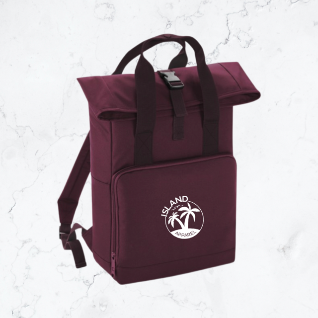 Twin Handle Roll-Top Backpack (Burgundy)